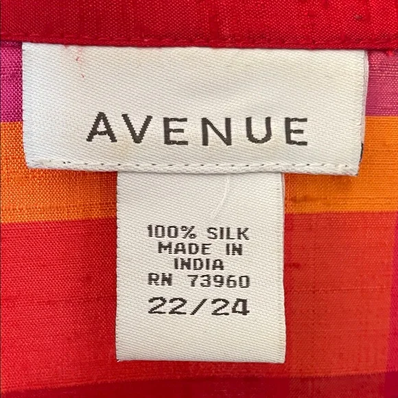 Avenue Red Multicolor Plaid Button-Down Shirt - Picture 2 of 7